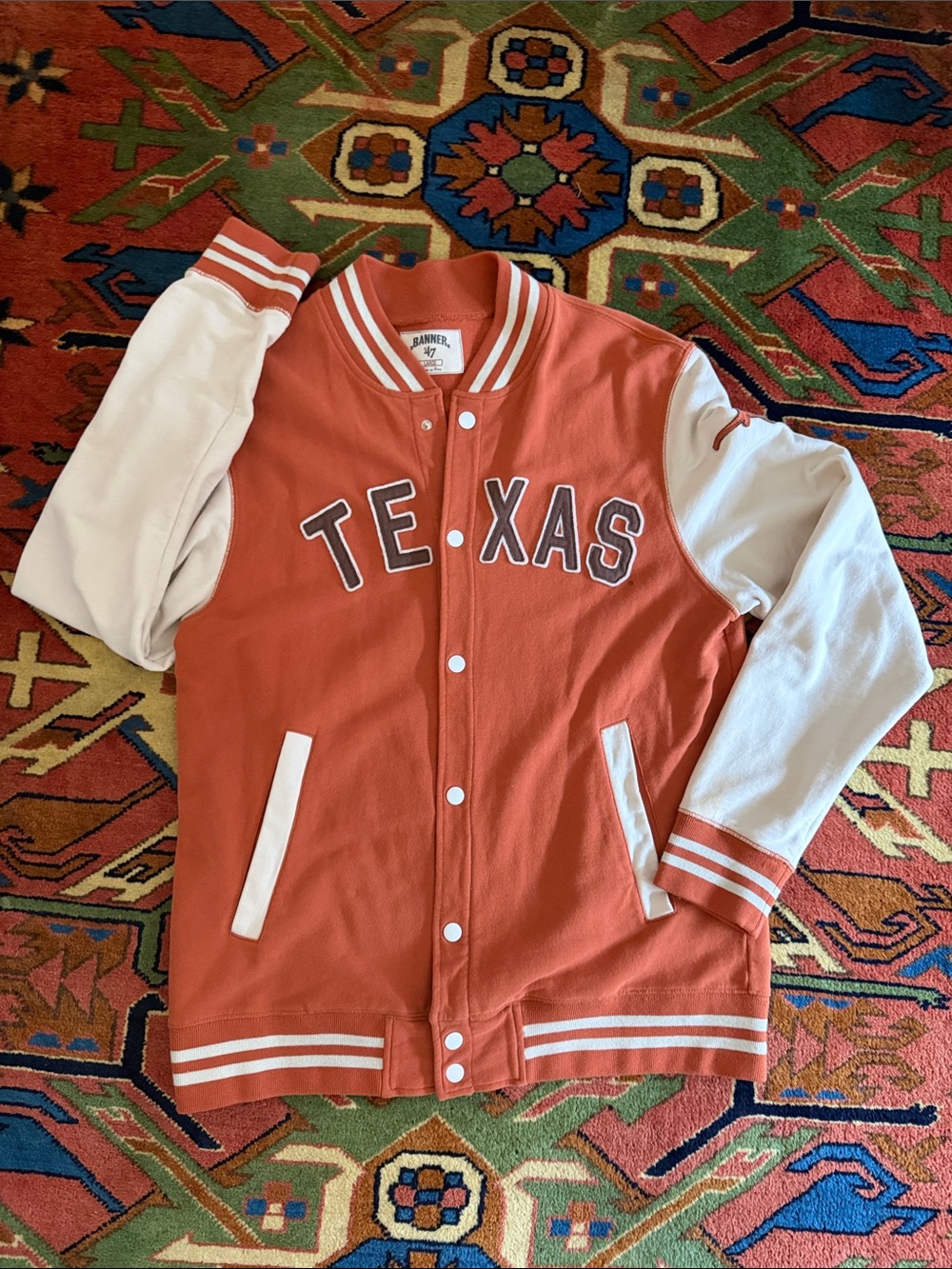 Texas Varsity Jacket - Burnt Orange & Cream